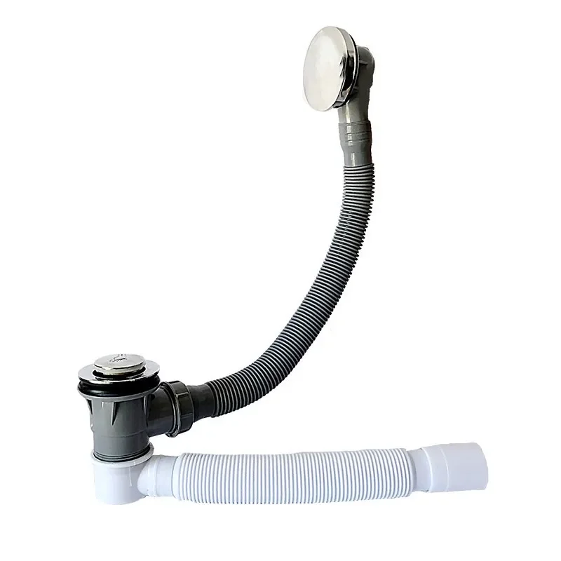 

Universal bathtub drainer with waste hose basin waste set sink strainer for shower room bathtub plug type drain fittings