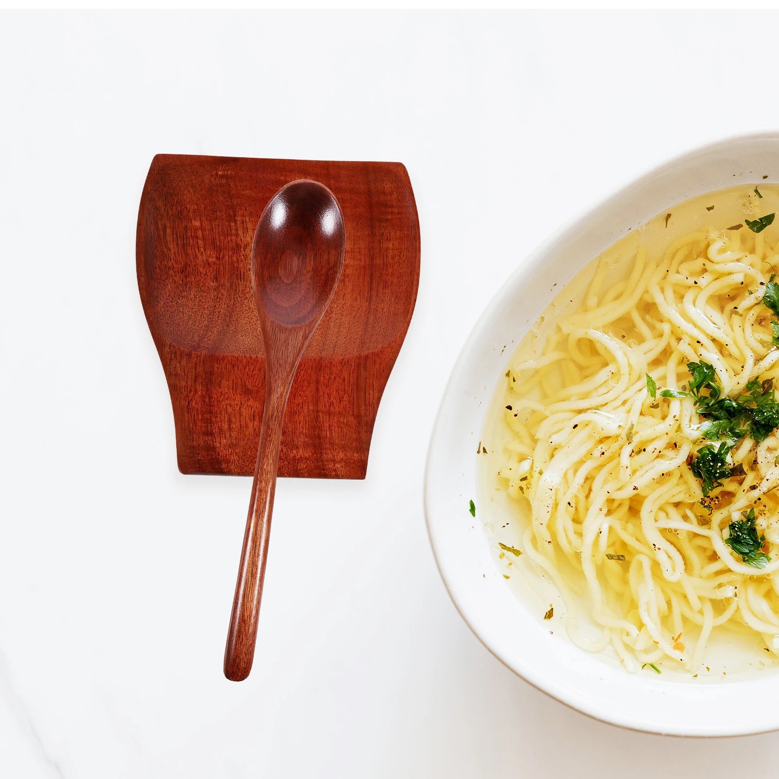 

Wooden Rest Kitchen Accessories Cooking Utensil Holder Ladle Stand Scoop Tray Countertop Organizer Soup Spoon Holder Wood Spoon