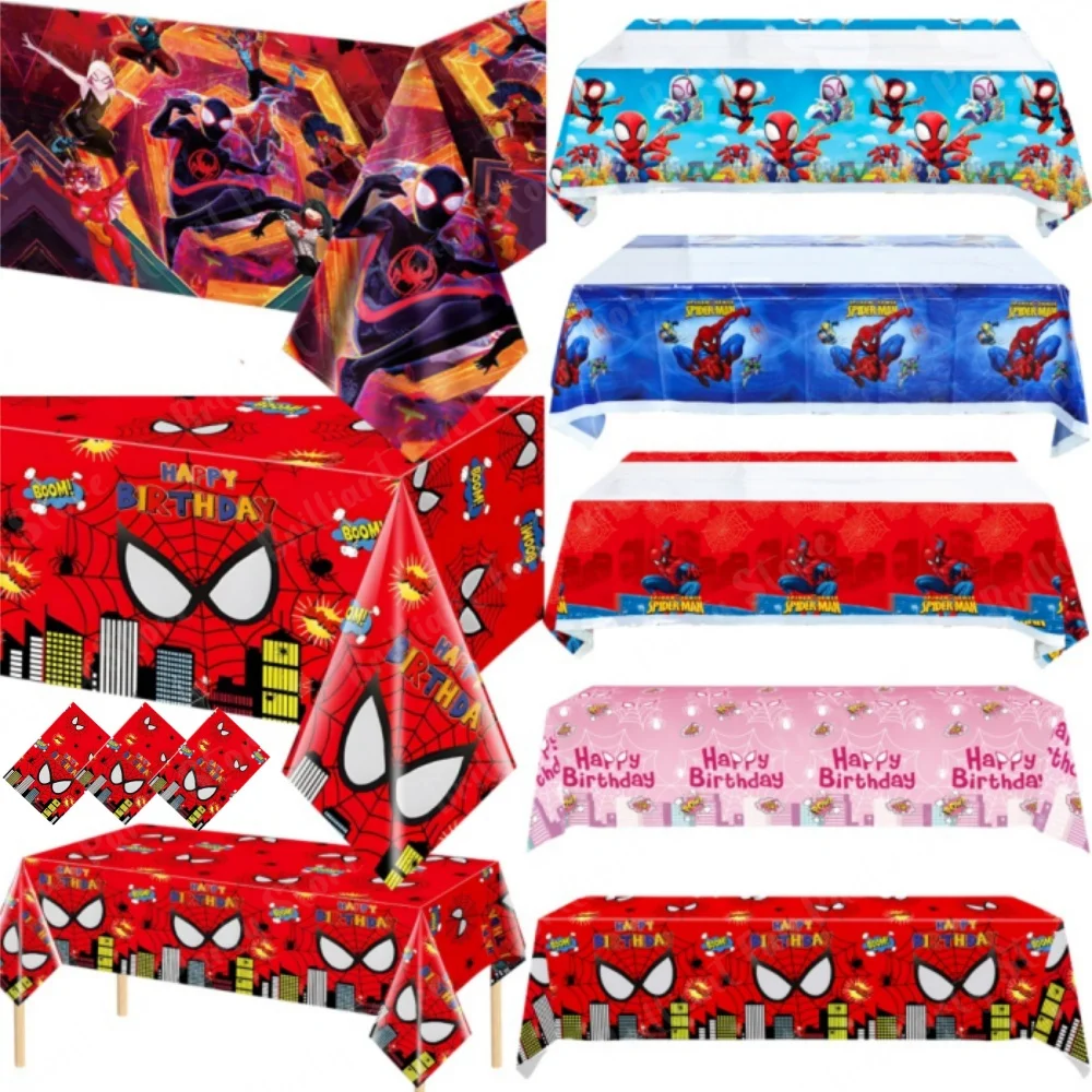 1/5Pcs Spiderman Tablecloth Decorations Superhero Theme Party Disposable Table Cover for Baby Shower Kids Birthday Party Favors