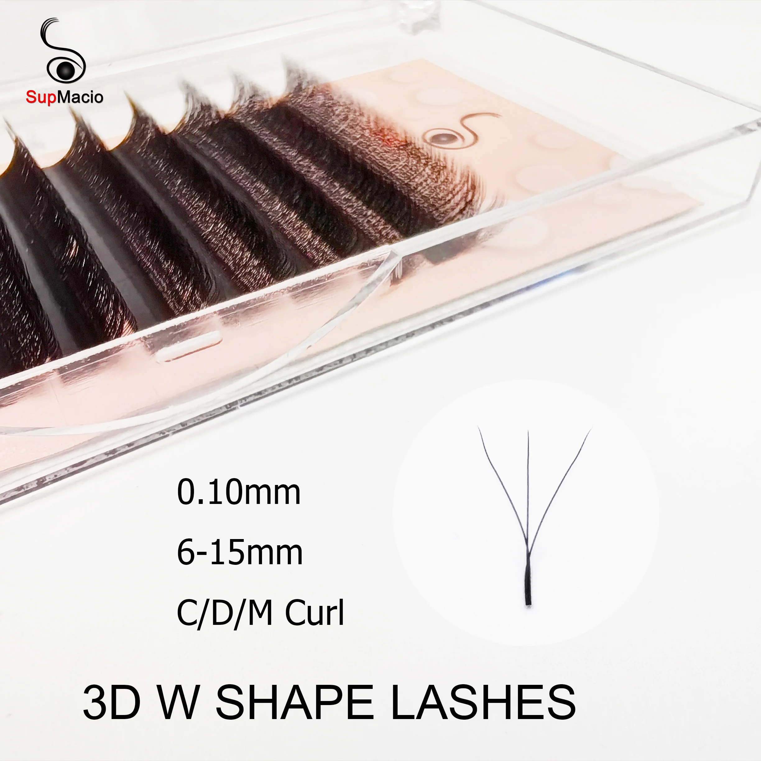 Supmacio 3D W Lashes 0,10 C/D Curl W-förmige Wimpernverlängerung 3DW Natürliches weiches Volumen • Byd 3Д