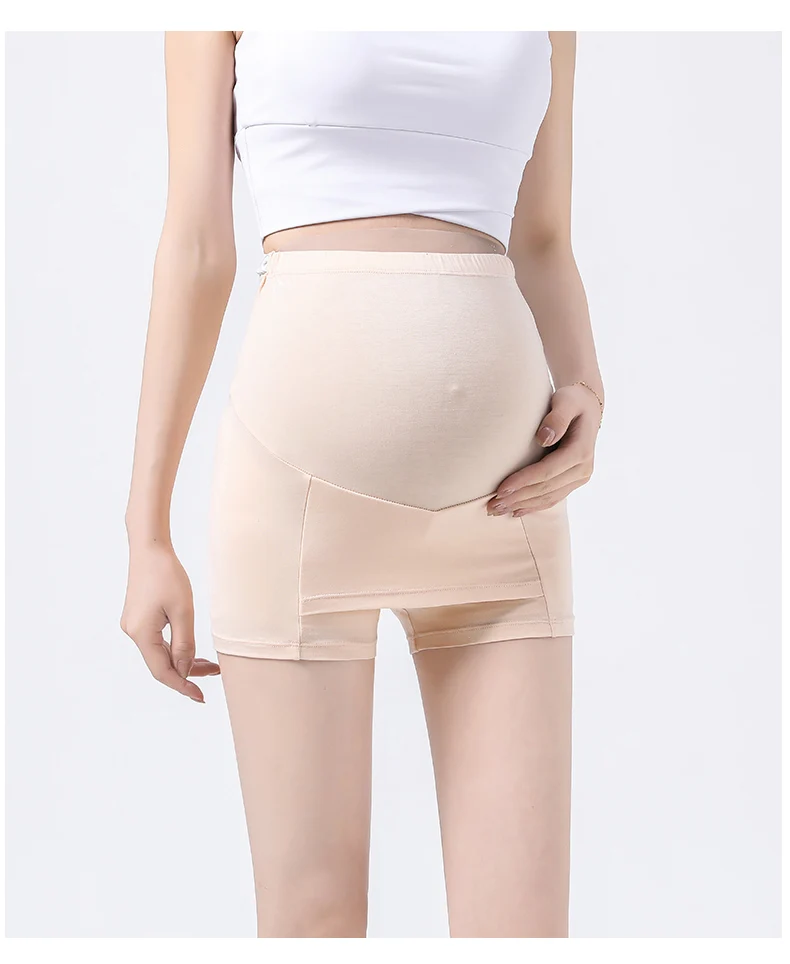 

Summer Maternity Safety Shorts Stretched High Waist Lightweight Pregnant Women Belly Shorts High Elastic Breathable Shorts Thin