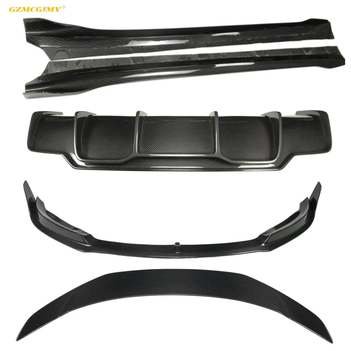 Bestselling car bumper front lip side skirt spoiler for Tesla Model 3 dry carbon fiber body kit