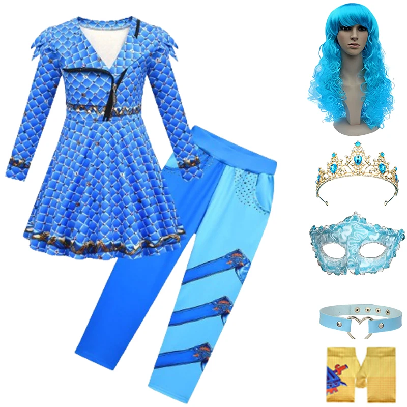 Nakomelingen Prinses Rood Kostuum Voor Meisjes Opkomst Van Rode Kinderen Koningin Bridget Cosplay Kostuum Chloe Kinderen Halloween Feestkleding