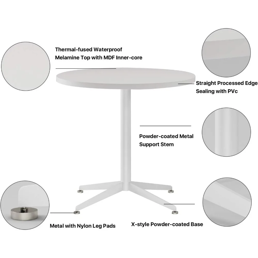 طاولة طعام بيضاء مستديرة صغيرة طاولة مكتب طاولة اجتماعات طاولة اجتماعات القهوة لمكتب غرفة المطبخ غرفة المعيشة المياه #4