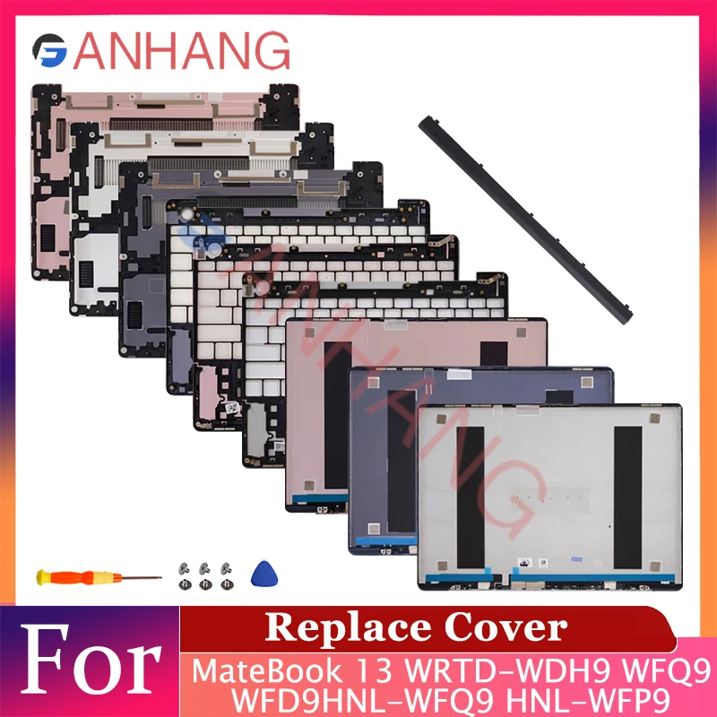 

New Replace Taptop case For Matebook 13 HNL-WFQ9 HNL-WFP9 WRTD-WFH9/WDH9 2020 LCD Back Cover Palmrest Bottom Case HingeCover