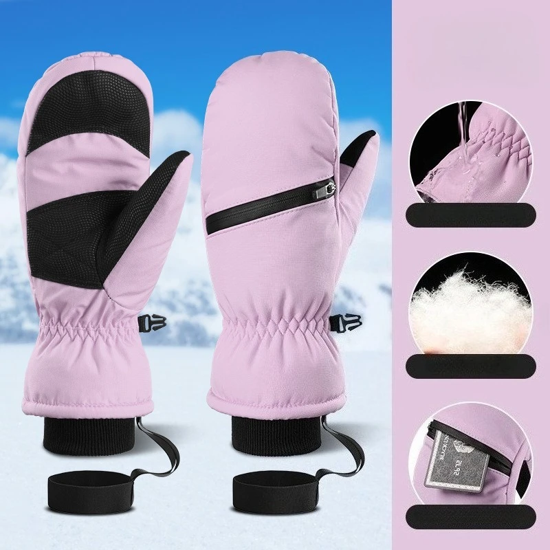 

High-quality Winter Warm Windproof Thermal Mittens Men Women Water-Resistant Anti-Slip Ski Gloves Durable Outdoor Sports Gloves