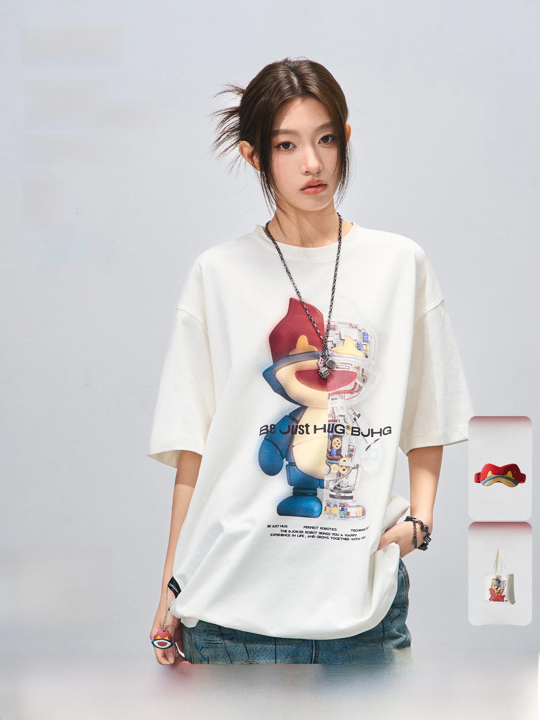 

Мужская футболка с коротким рукавом в американском стиле BJHG, быстросохнущая, с охлаждающим эффектом, летняя, модная, для пар, с коротким рукавом, женская, повседневная, хлопковая, Po...