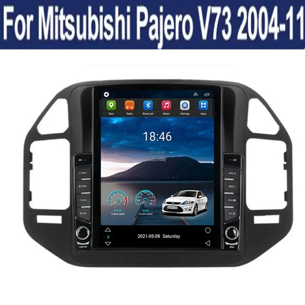 For Tesla Style 2 Din Android 13 Car Radio For Mitsubishi Pajero V60 V68 V73 2004-2011 Multimedia Video Player GPS Stereo Camera