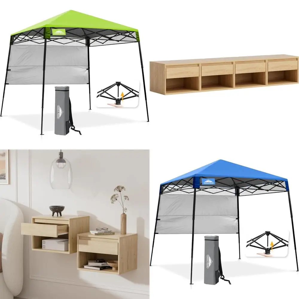 

Портативная палатка с мгновенным навесом 8x8 с боковой стеной, идеально подходит для пляжа, спорта и кемпинга, компактное укрытие от солнца наклонных ножках