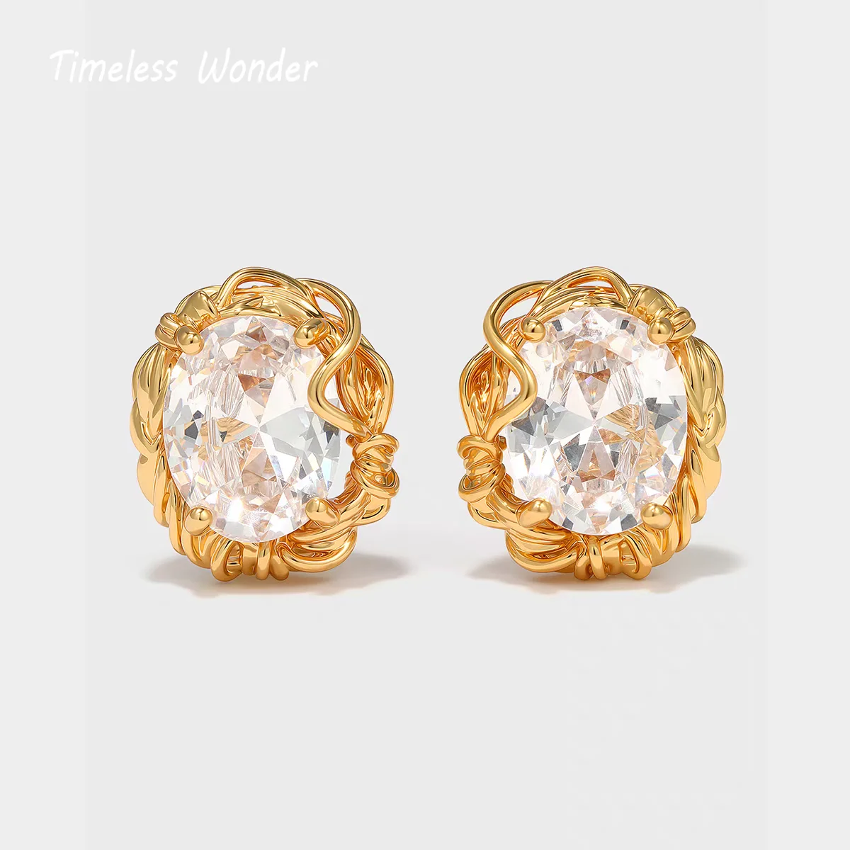 

Timeless Wonder Fancy Crystal Zircon Geo Stud Earrings for Women Designer Fine Jewelry Luxury Top Rare Gift Sweet 3612