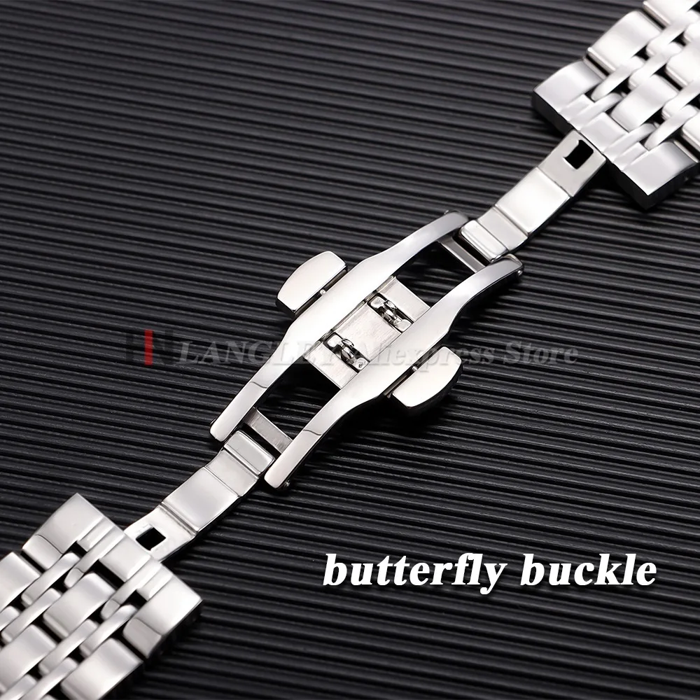 솔리드 스테인레스 스틸 밴드 18mm 20mm 22mm 범용 Smartwatch 교체 스트랩 팔찌 16mm 19mm 21mm 남성 비즈니스 시계 밴드