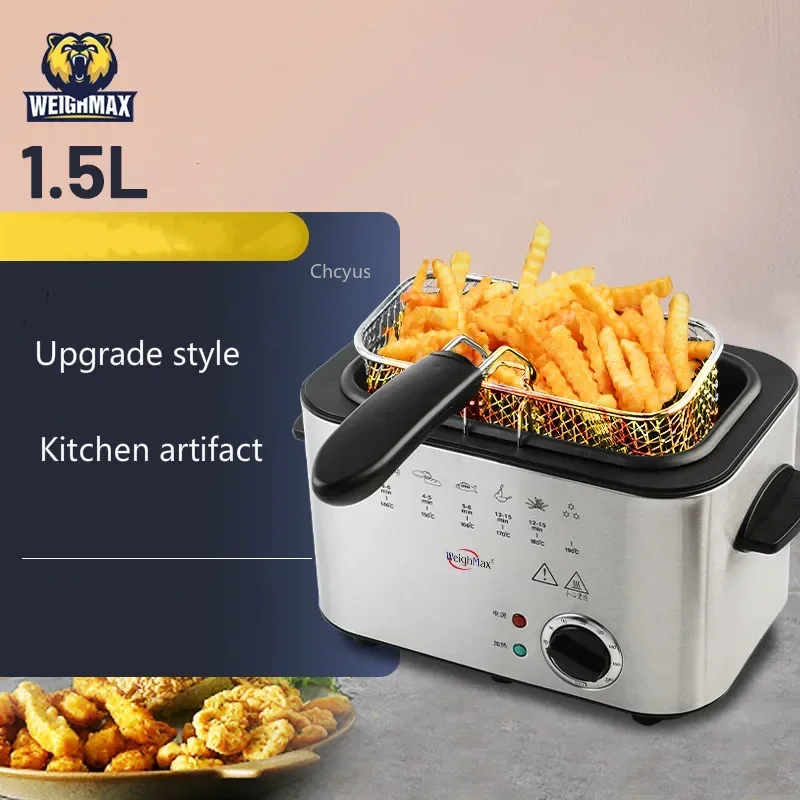 Upgraded style small electric fryer household fuel-efficient commercial multi-function electric fryer fryer electric heating pot