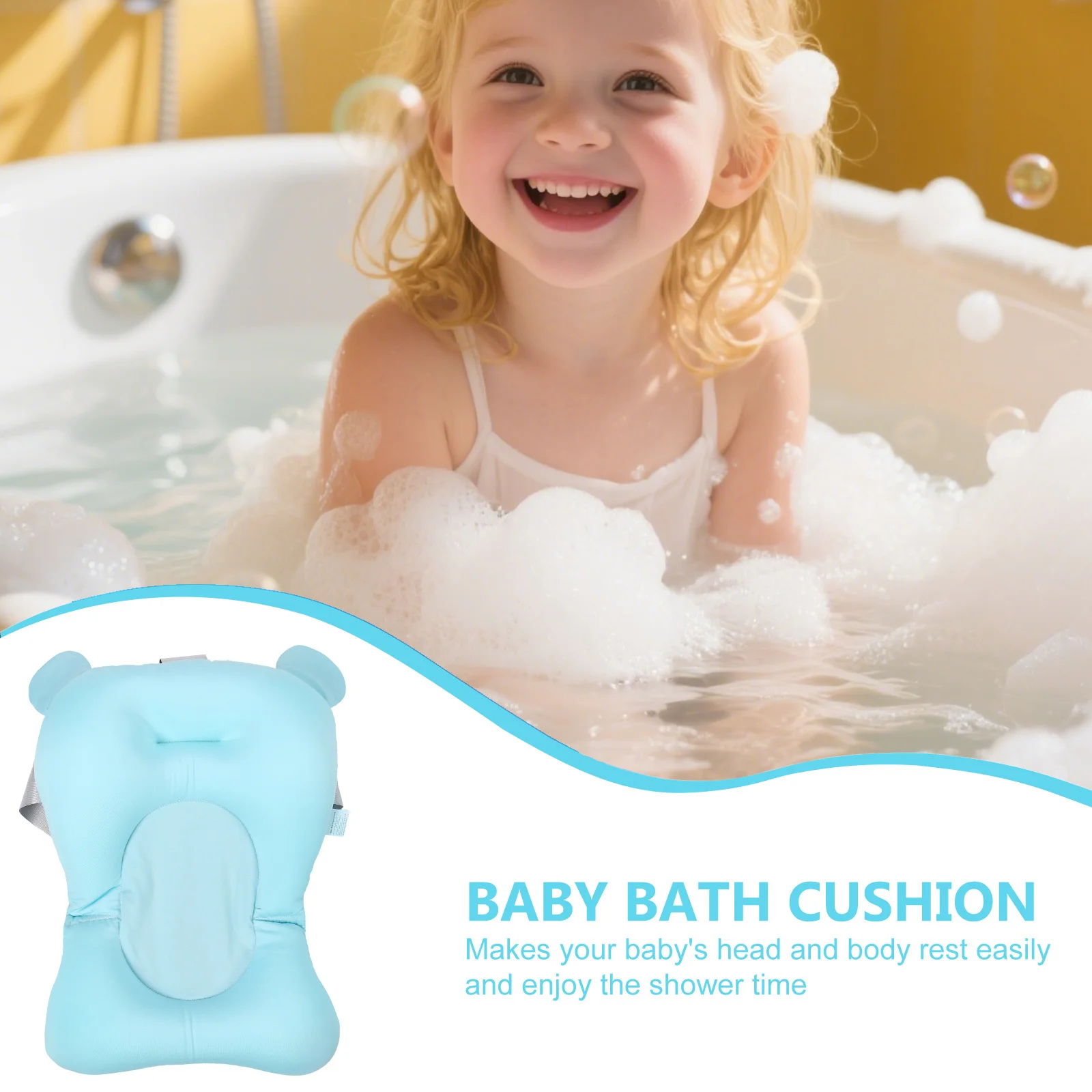 

Shower Cushion Bathtub Mat Soft Non-Slip Bath Seat Bathing Support Shower Cushion Bathtub Mat