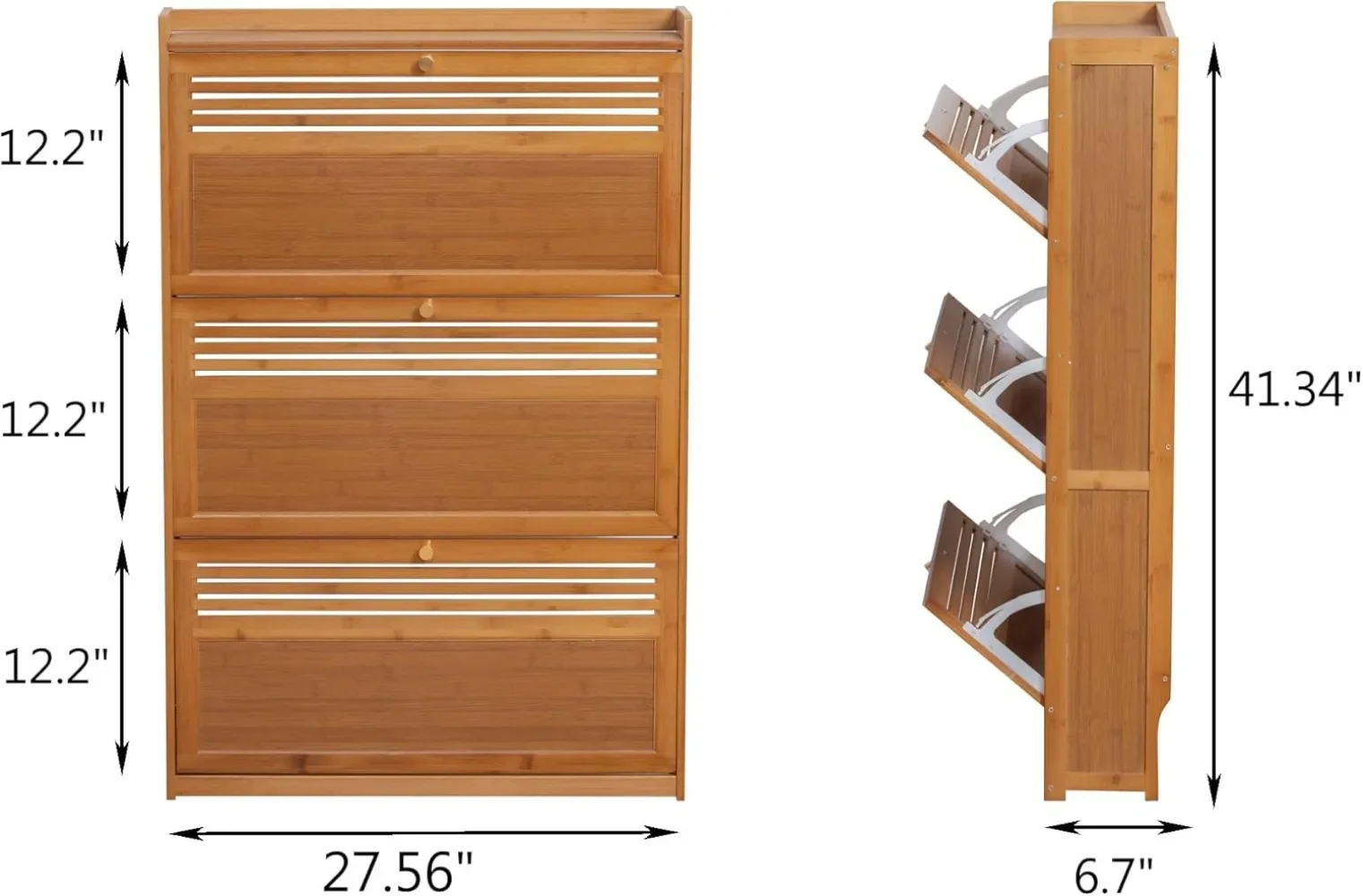 Shoe Cabinet with 3 Flip Doors, Shoes Storage Organizer, Freestanding Shoe Rack for Closet, Living Room, Bedroom.