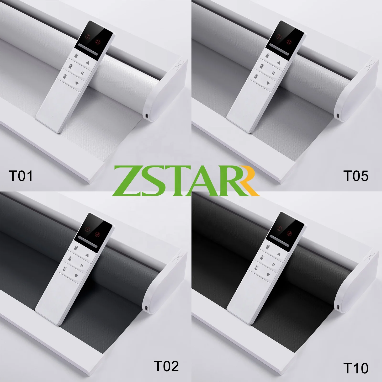 Home Office Customized Size Smart Motorized Window Blinds Battery Operated Tuya Shades Remote Control Blackout Roller Blinds