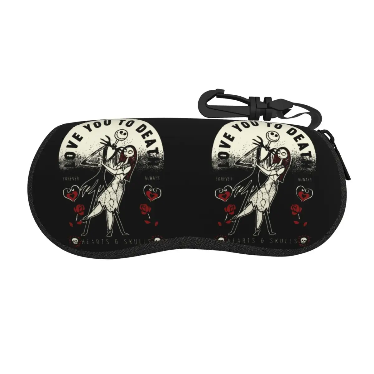 

Custom Jack Skellington Sally Love You To Death Shell Glasses Case Unisex Fashion Eyeglasses Case Sunglasses Protector Box