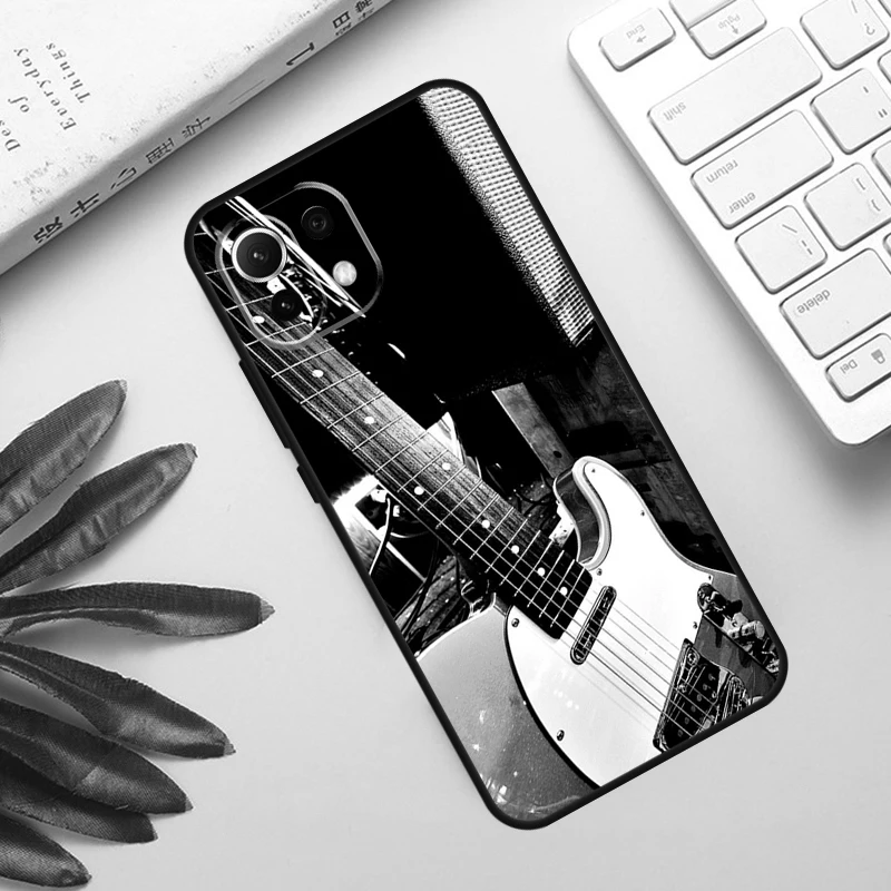 Rock Music Instrument Guitar Case For POCO F5 X3 X5 Pro F3 F4 GT M5s C40 Back Cover For Xiaomi 13 12 Lite 11T 12T Pro 12X