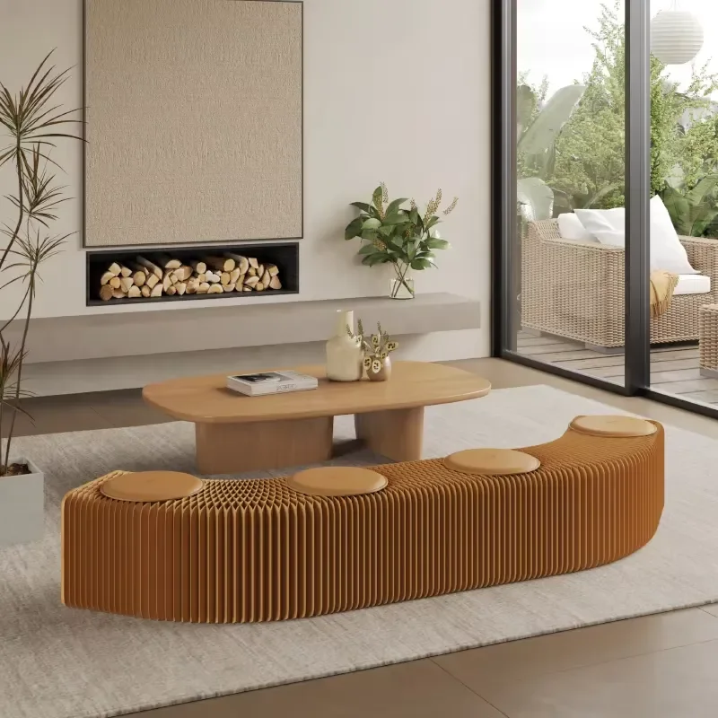 Wholesale Eco-friendly Honeycomb Foldable 6 Seat Bench 28cm-50cm Extendable Furniture for Home Living Room or Apartment