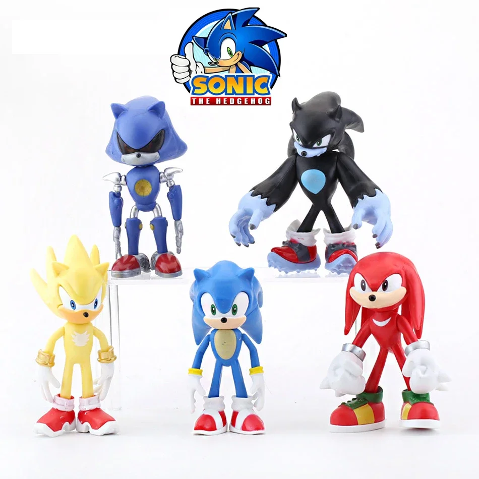 5 uds Anime Sonic PVC personaje juguete erizo sombra cola personaje figura de acción 12-14cm modelo muñeca chico juguetes de animales regalo de cumpleaños