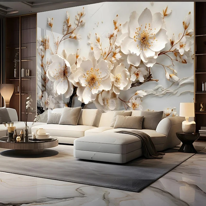 ثلاثية الأبعاد زهر الخوخ جديد النمط الصيني خلفية صور جداريات حائطية غرفة المعيشة غرفة نوم غرفة الطعام ديكور منزلي فاخر Papel De Parede #3