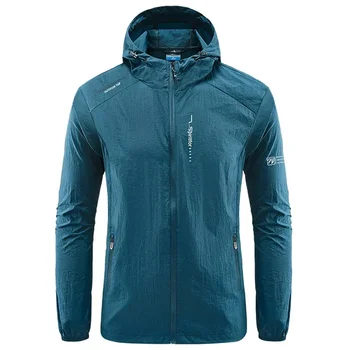 UPF50+ Summer Outdoor Quick Dry Sun-Protective Thin Jacket Men Hiking Fishing Cycling Hooded Gym Sport Ultra Light Windbreaker 4