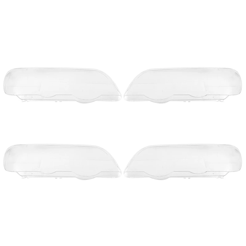 

4Pcs For -BMW X5 E53 2000-2003 Car Headlight Lens Cover Replacement Head Light Lamp Lampshade Glass Shell (Left+Right)