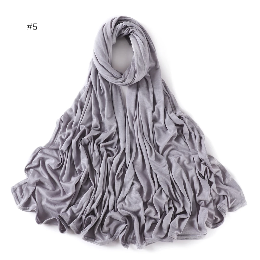 High quality plain jersey hijab women Muslim Headscarf fashion elastic cotton scarves long shawls 170*70cm