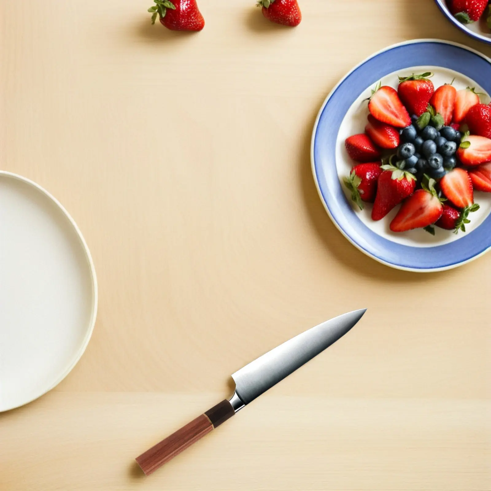 Octagonal Wooden Knife Handle Brown Rosewood Replacement for Sushi Gyuto Santoku Nakiri Blades Professional Japanese Wa view 5