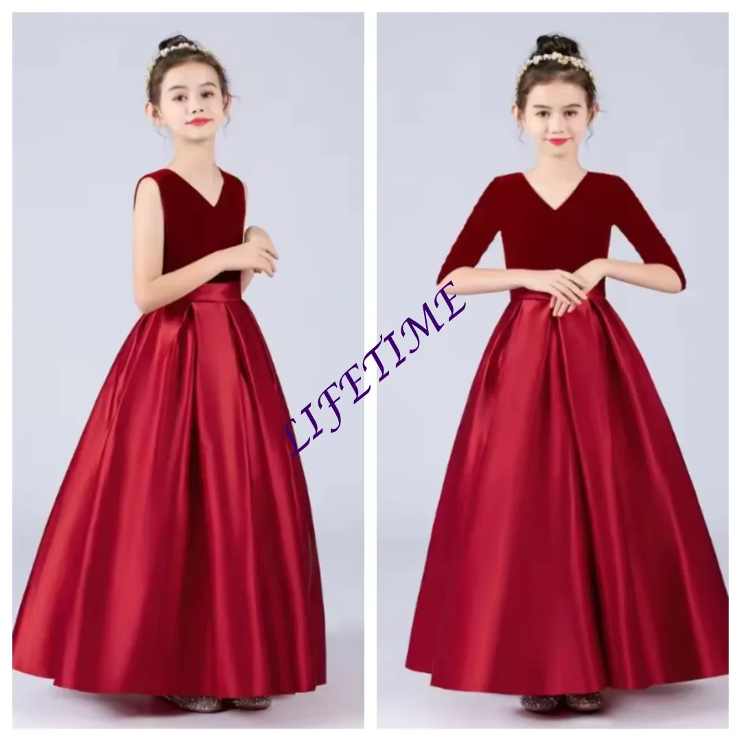 CustomizedElegant Children's Concert Dress Girl's Dress Piano Performance Host Dress Banquet Birthday Party Outfit