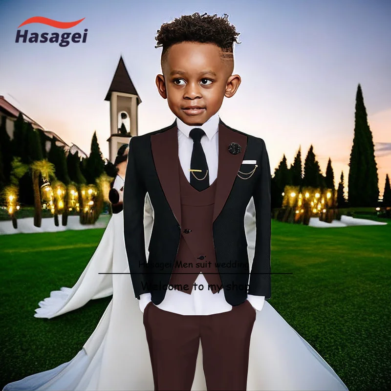 Lavender Kids Wedding Tuxedo 3 Piece Jacket Pants Vest Formal Blazer for Boys 2-16 Years Old Clothes Customization