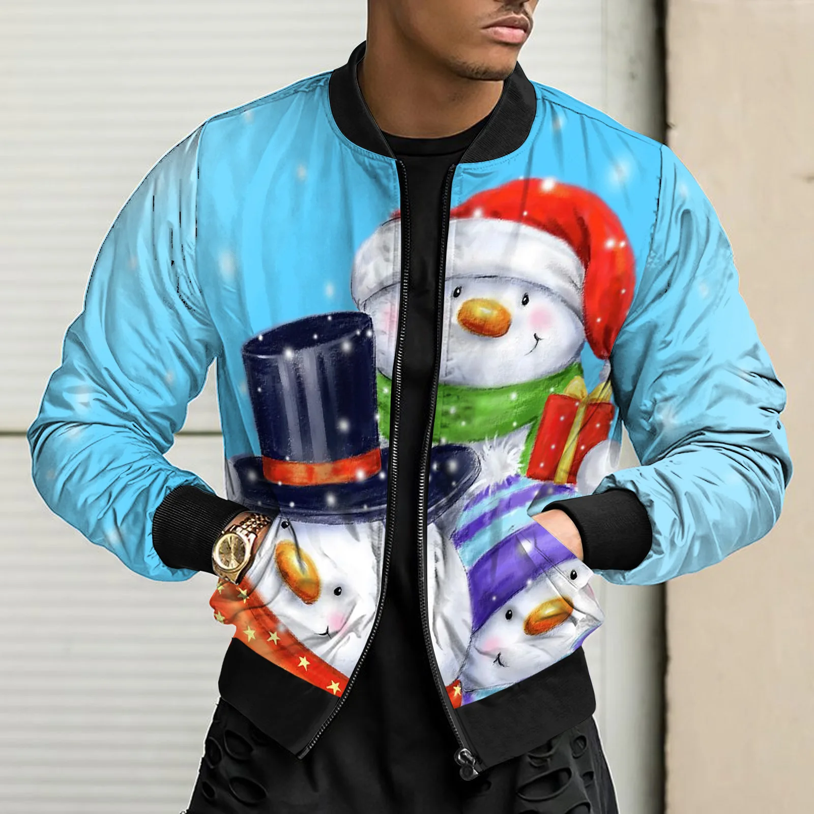 New Trendy And Stylish 3d Digital Printing Hot Selling Versatile Sports And Leisure Round Neck Baseball Jacket WL09