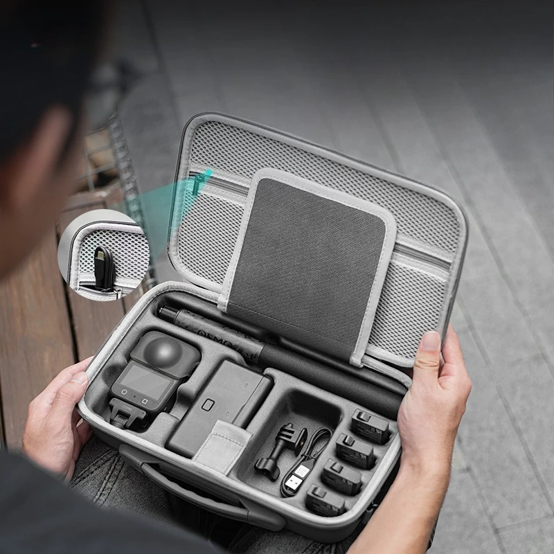 

Подходит для сумки для хранения панорамной камеры DJI OSMO360, водонепроницаемый и пыленепроницаемый ящик для хранения аксессуаров.