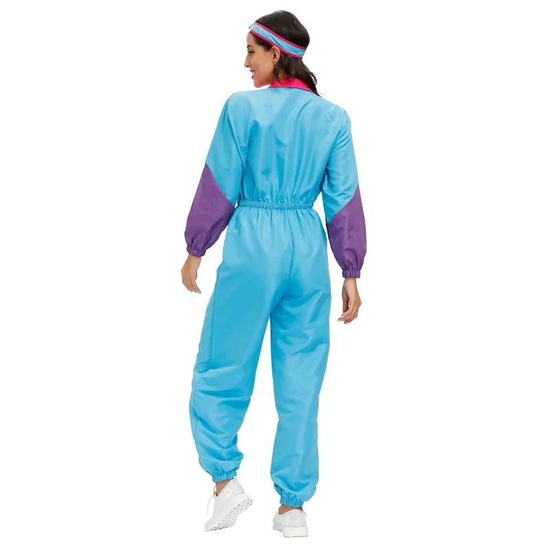 Carnival Halloween Party 60'S 70'S Hippie Cosplay Costume Retro Disco Dress Up Women Vitality Dance Sports Aerobics Ski Suit MN3