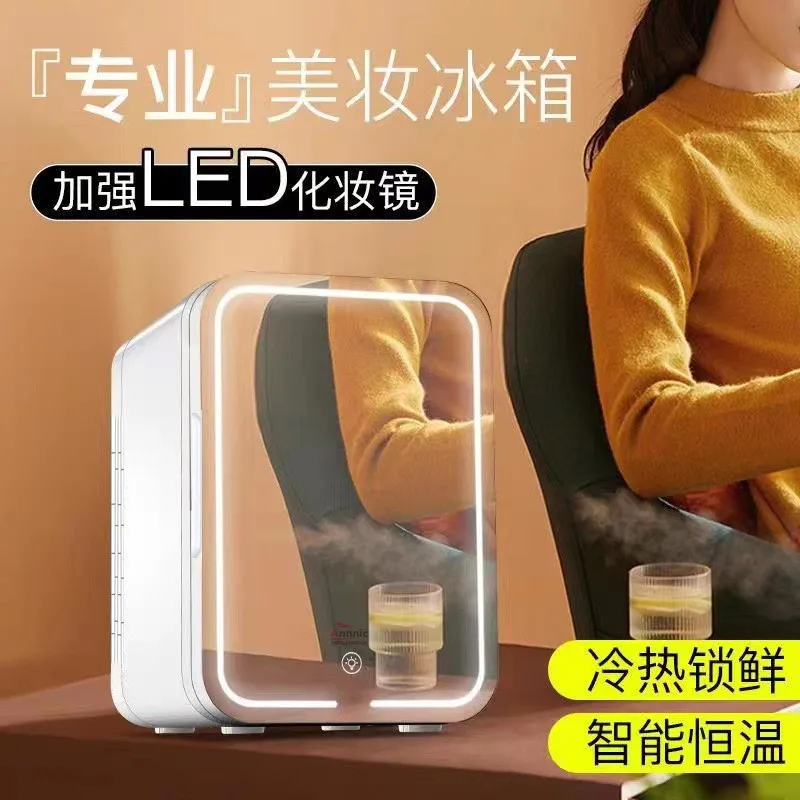

Beauty Refrigerator Cosmetics Mini Portable Car Home Dual Use Hot and Cold LED Mirror Refrigerator
