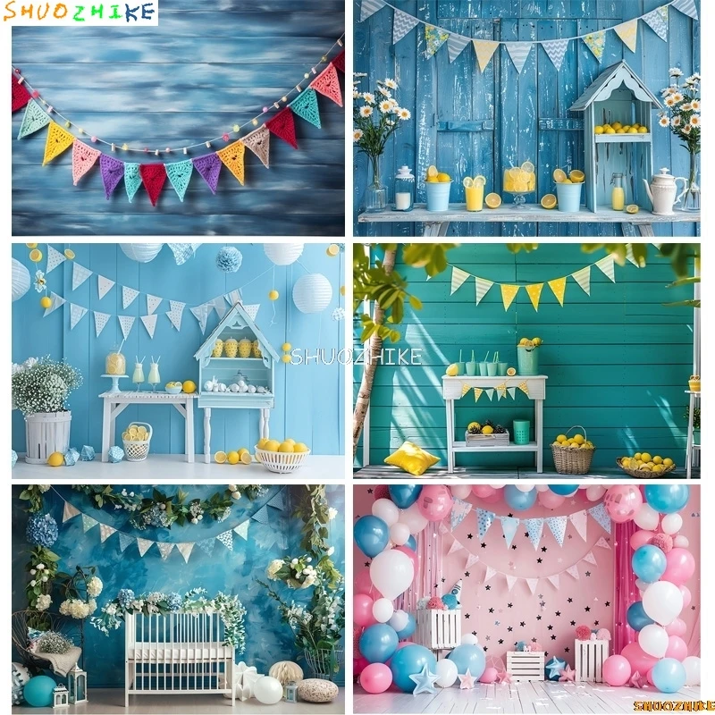 

Hot air balloon Happy Birthday Photography Background Football Floral Arch Rocket Soccer Baby Party Carrots Backdrops FB-02
