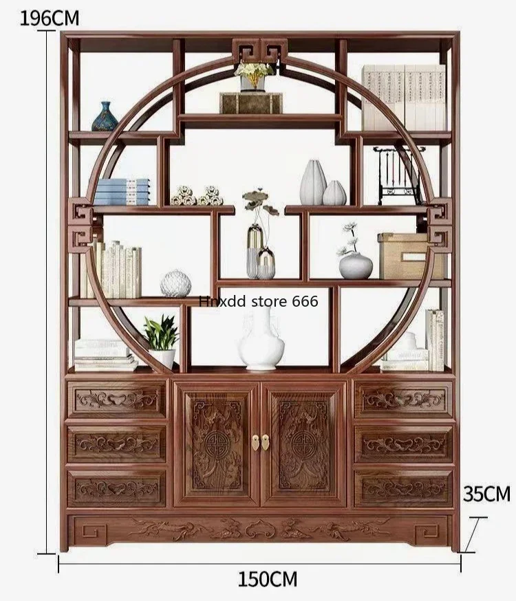 Floor-to-ceiling multi-layer living room decoration Chinese-style ornaments