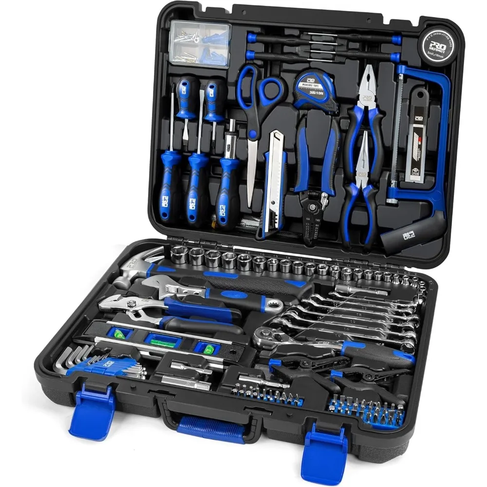 

Complete 259-Piece Household Tool Set with Portable Plastic Storage Box for Home Repairs
