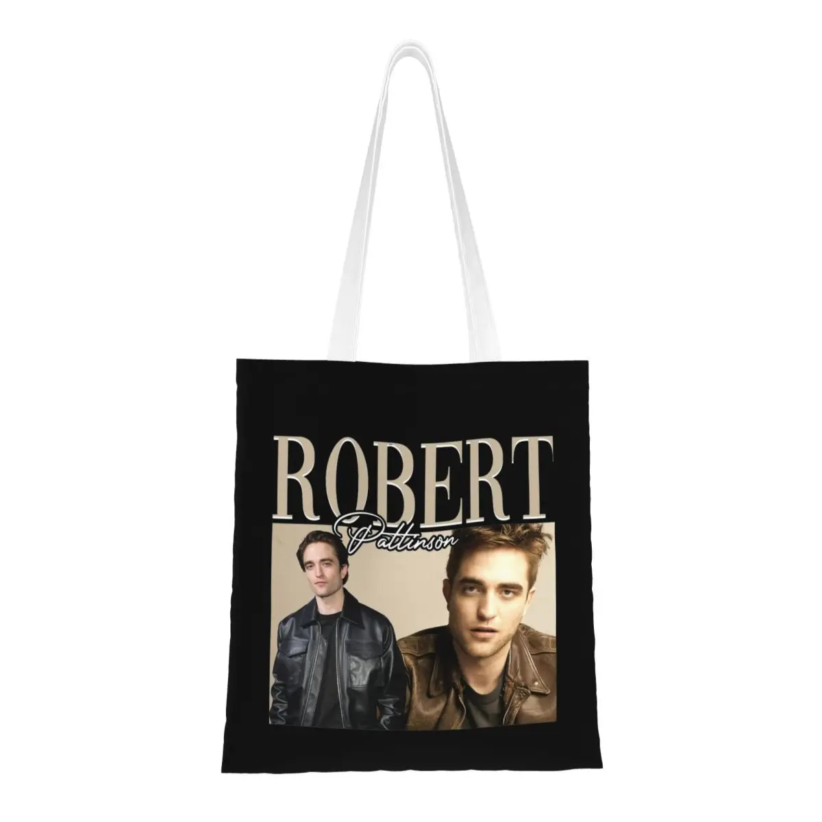 

Women Men Robert Pattinson Tote Bags Large Capacity The Twilight Saga Shopping Bag for Lady Handbags