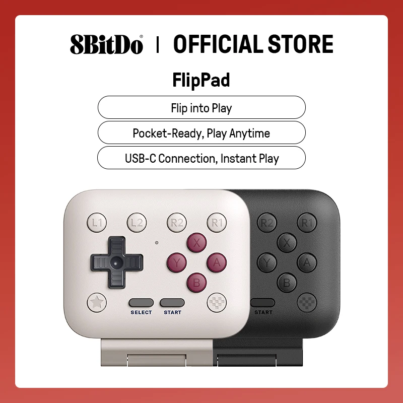 8BitDo FlipPadモバイルゲーミングコントローラー（iPhoneおよびAndroid対応）、縦向きモバイルゲーム用フリップスタイルUSB-Cゲームパッド