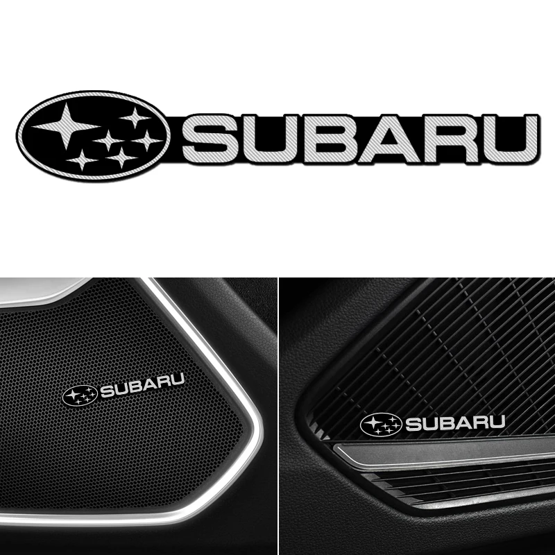 3D Car Styling Sticker Aluminum Emblem interior Speaker audio Badge for Subaru Forester Impreza Legacy Outback WRX STI Crosstrek