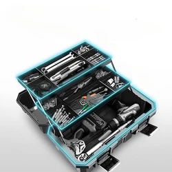 Professional Plastic Tool Organizer Box, Caso Multifuncional, Garagem à prova d'água, Armazenamento de eletricista, Ferramentas ao ar livre