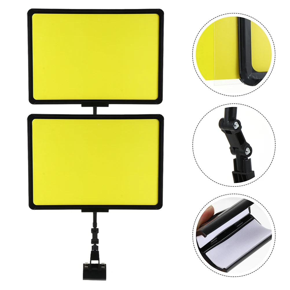 

3pcs Price Tag Holder With Clip Plastic Sign Display Rack For Supermarkets Stores Stretchable Wear-Resistant Poster Stand