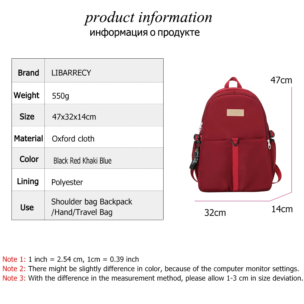 Solid Color High Quality Oxford Cloth Ladies Backpack Fashion Large-capacity Student Bag New Ladies Travel Backpack Bolso Mujer
