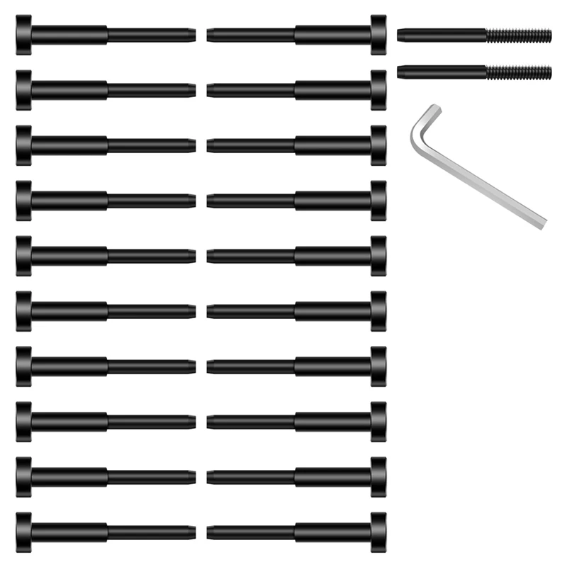 20Pack Black Invisible Cable Railing Kit, Marine Grade T316 Swage Tensioner And Terminal  For Cable Railing