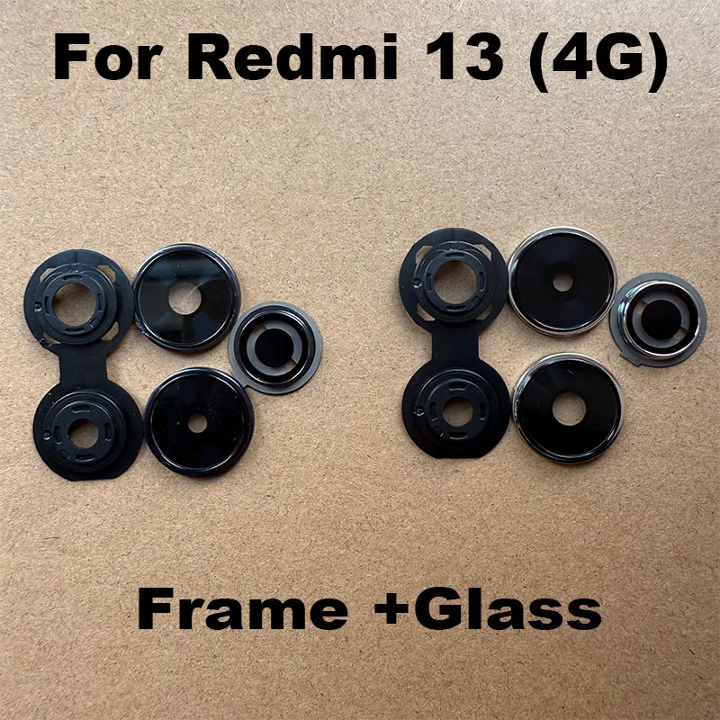 For Xiaomi Redmi 13 Back Camera Lens Glass Rear Camera Lens With Frame Glue Adhesive Replacement
