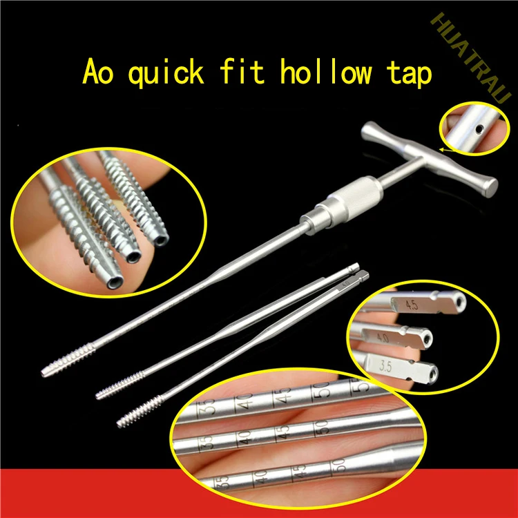 Ao quick change hollow screw tap handle orthopedic instrument medical cortical Cancellous bone cannulated tapping Thread drill