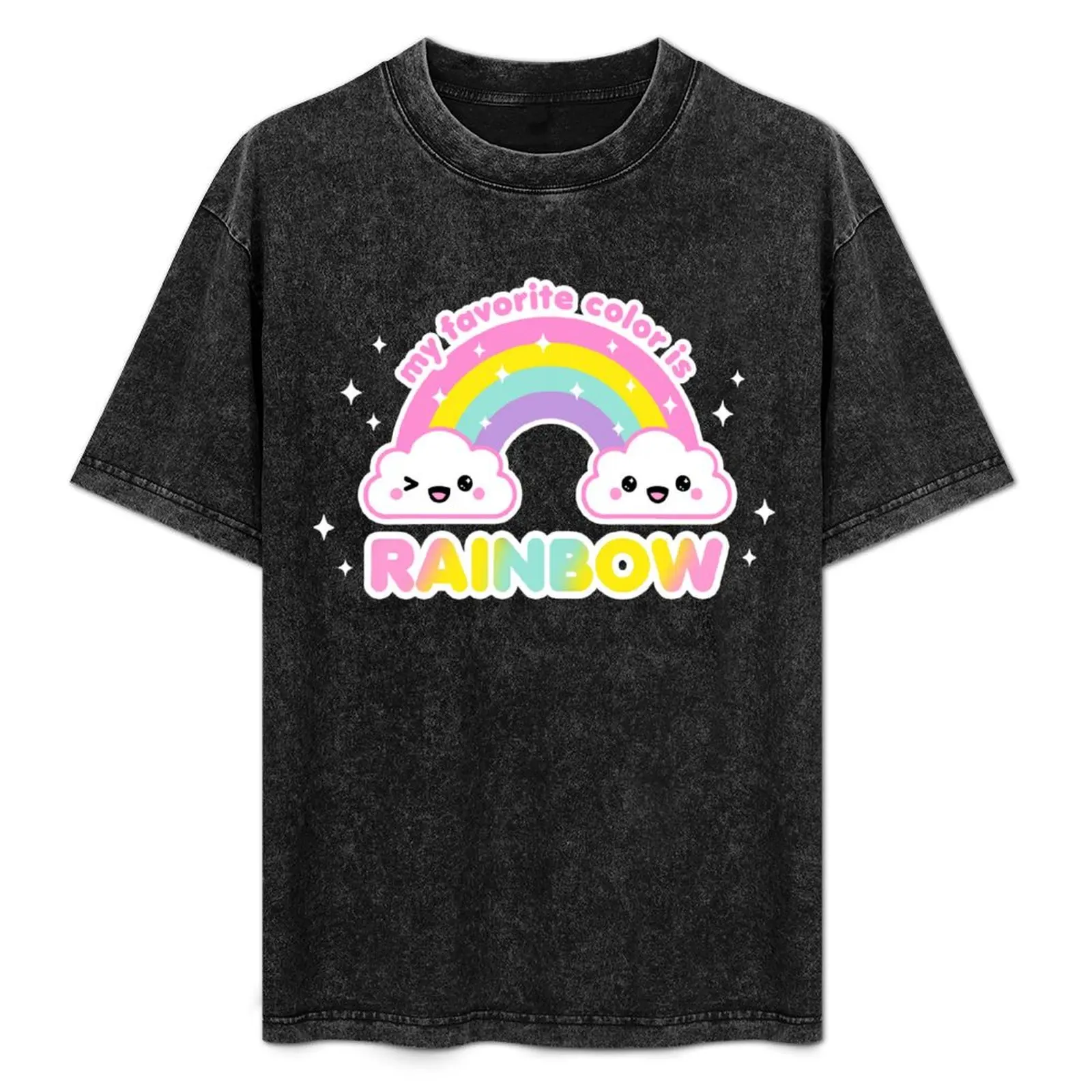 

My Favorite Color is Rainbow Kawaii Cute Clouds T-Shirt funny t shirts dark humor t shirt for man T-Shirt