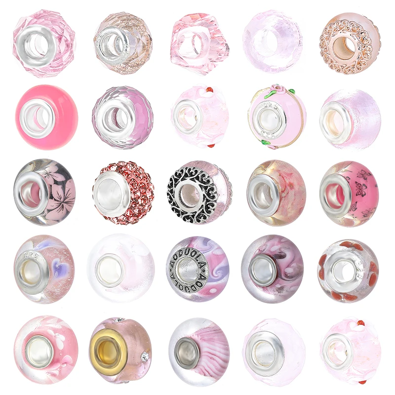 2Pcs/Lot 2021 Original Skulptur Blume Herz Schmetterling Charme Perlen Fit Rosa Murano Glas Kristall Armband Für Frauen DIY Schmuck