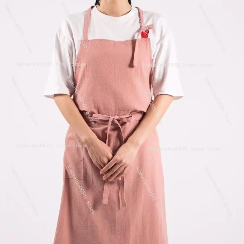 New Apron Waterproof and Oil-proof Cotton Kitchen Bib for Both Men and Women