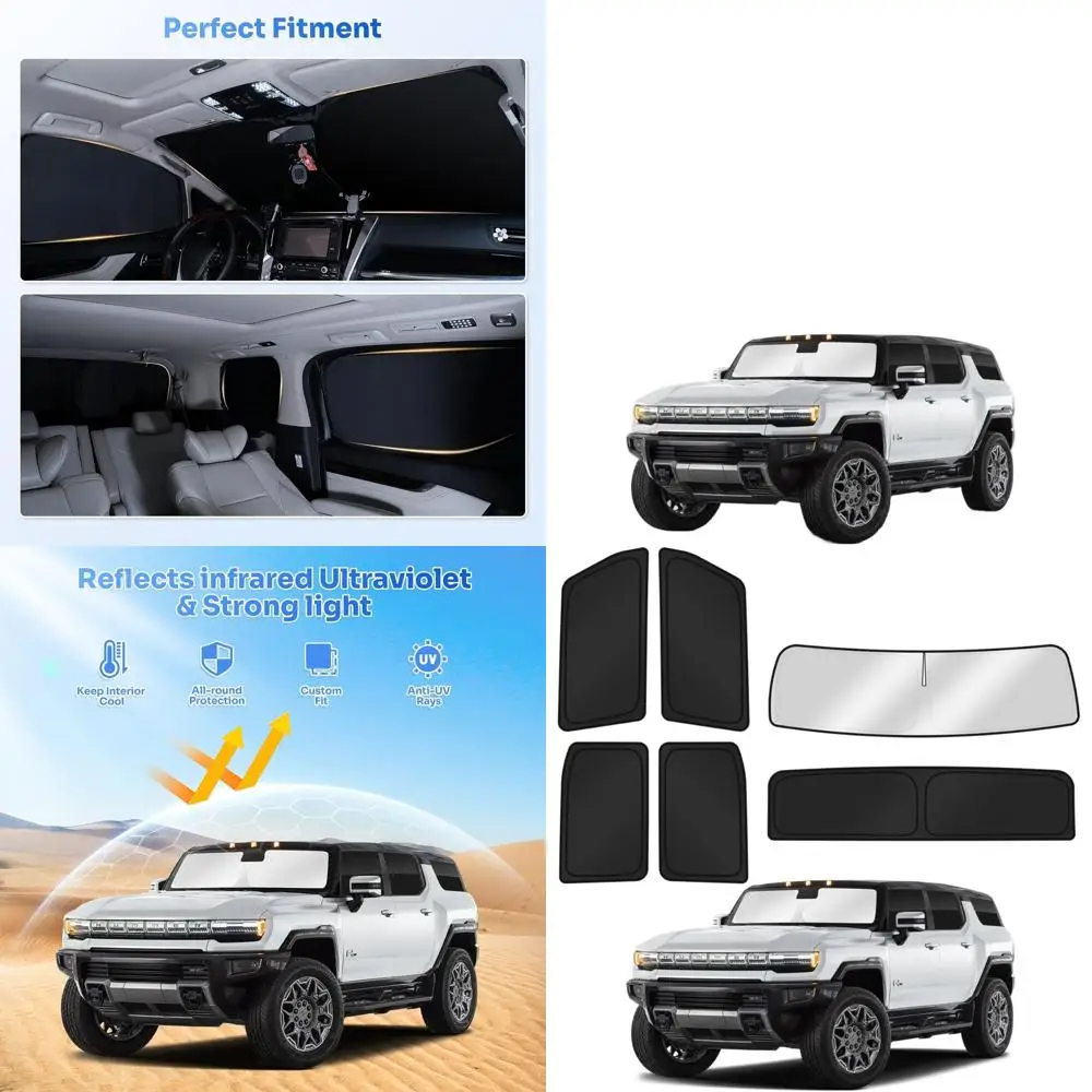 

2022-2026 Electric Pickup Truck Accessories: 6-Piece Windshield and Window Sunshade Set for Privacy and Cooling